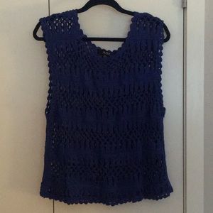 Navy Blue Knit Top